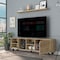 Tuhome Valdivia Tv Stand for TV's up 70 in. Four Open Shelves, Five Legs, Light Oak RLD6712 - alternate 6